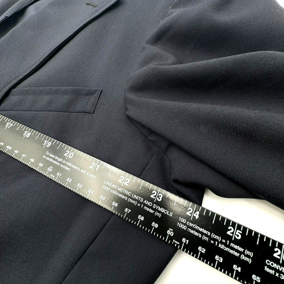 JOS A. BANK 48L Black Wool Executive Collection Gold Button Blazer Suit Jacket - Picture 10 of 12